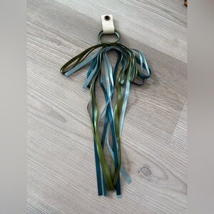 Anthropologie Green and Blue Ribbon Hair Accessory